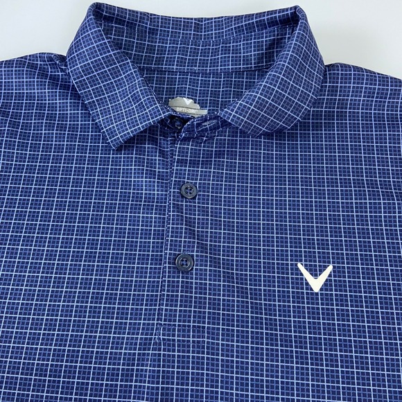 Callaway Other - Callaway Mens Large Blue Grid Opti-Dri Golf Polo Shirt Short Sleeve‎ READ